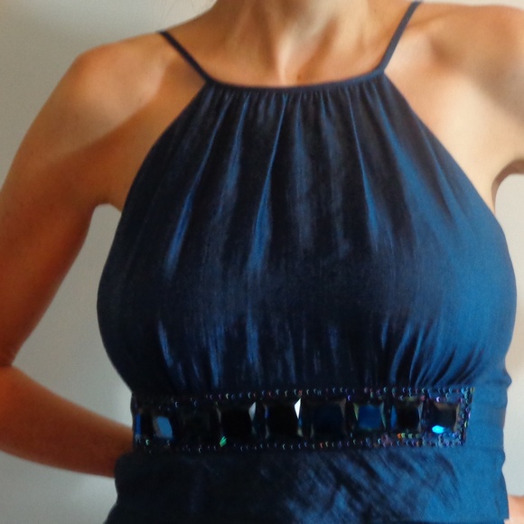 Adrianna papell dress beading sequins accent ruffle special occasional - Picture 5 of 17